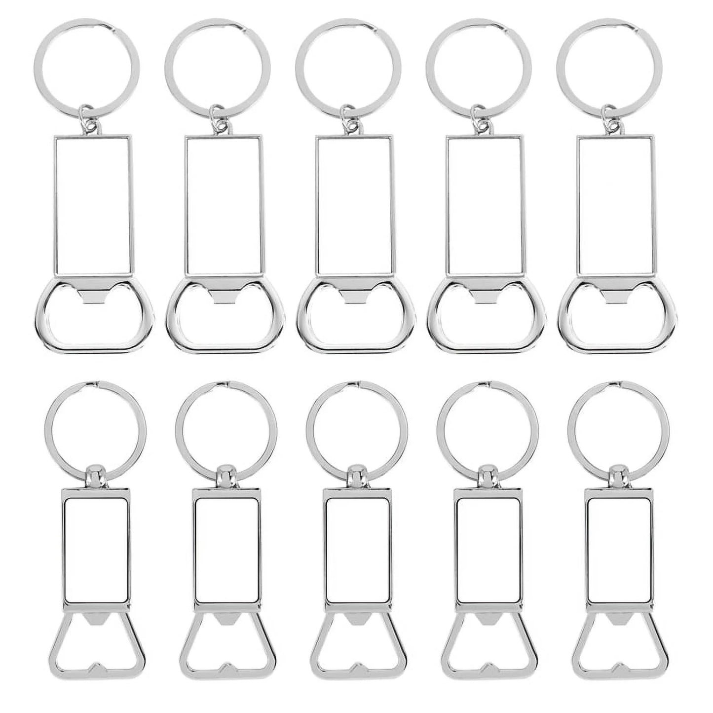 10Pcs Sublimation Keychain Blanks - Case or Metal Bottle Opener for Heat Transfer,Set A